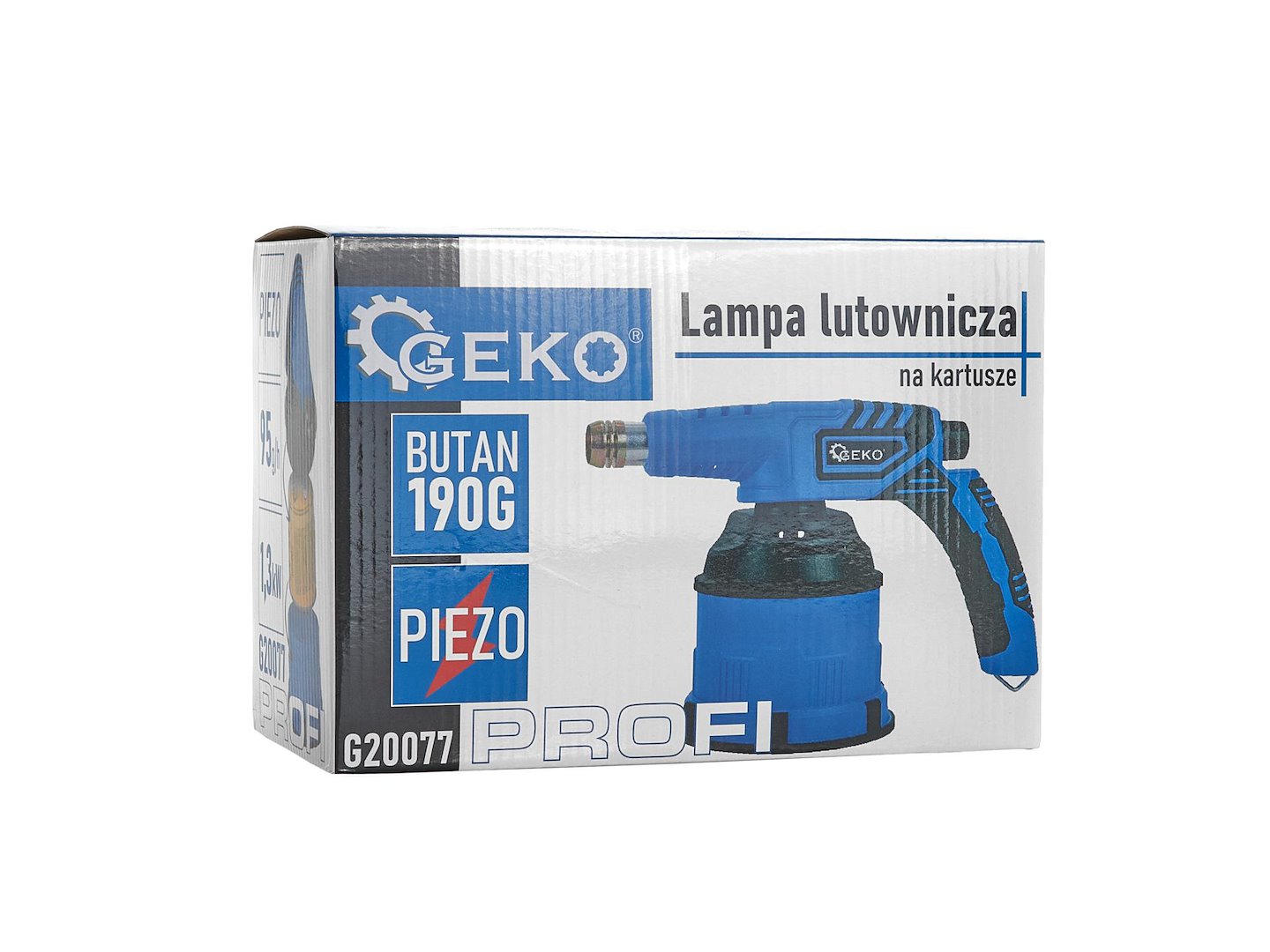 Pájecí lampa s piezoelektrickým zapalovačem na 190g kartuše PROFI – Geko G20077 7