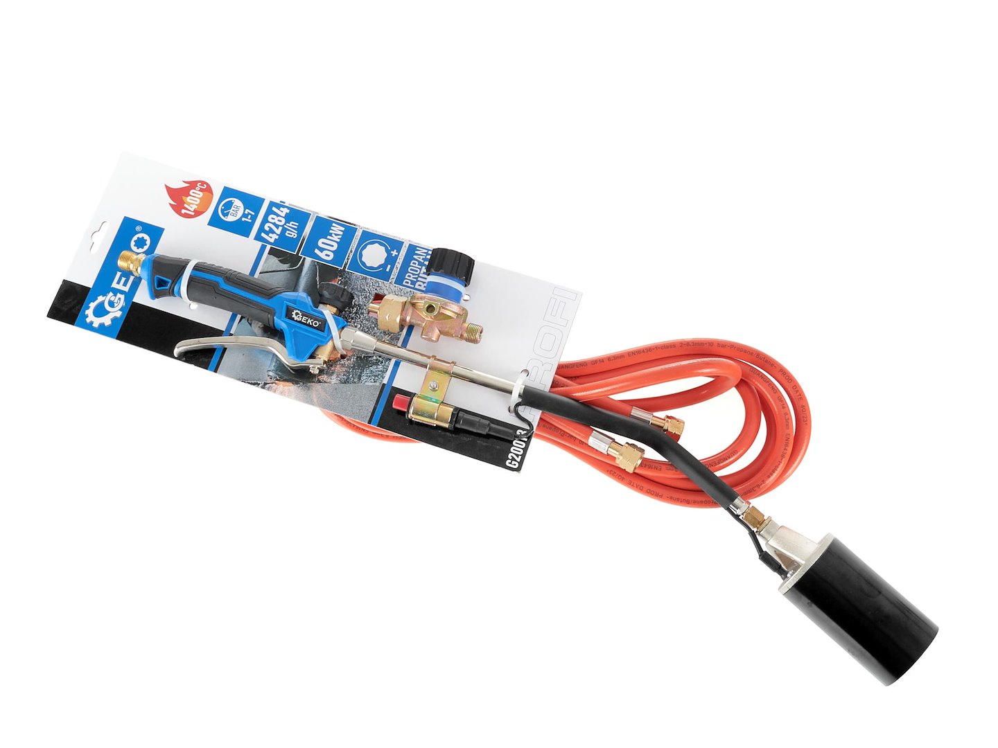 Střechařský plynový hořák 60 mm PROFI Geko – detail piezo zapalování