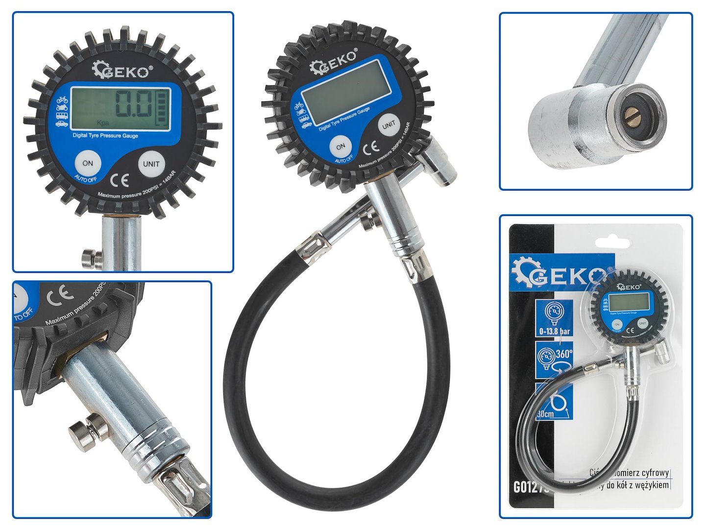 Digitální tlakoměr Geko G01273 – celkový pohled na produkt