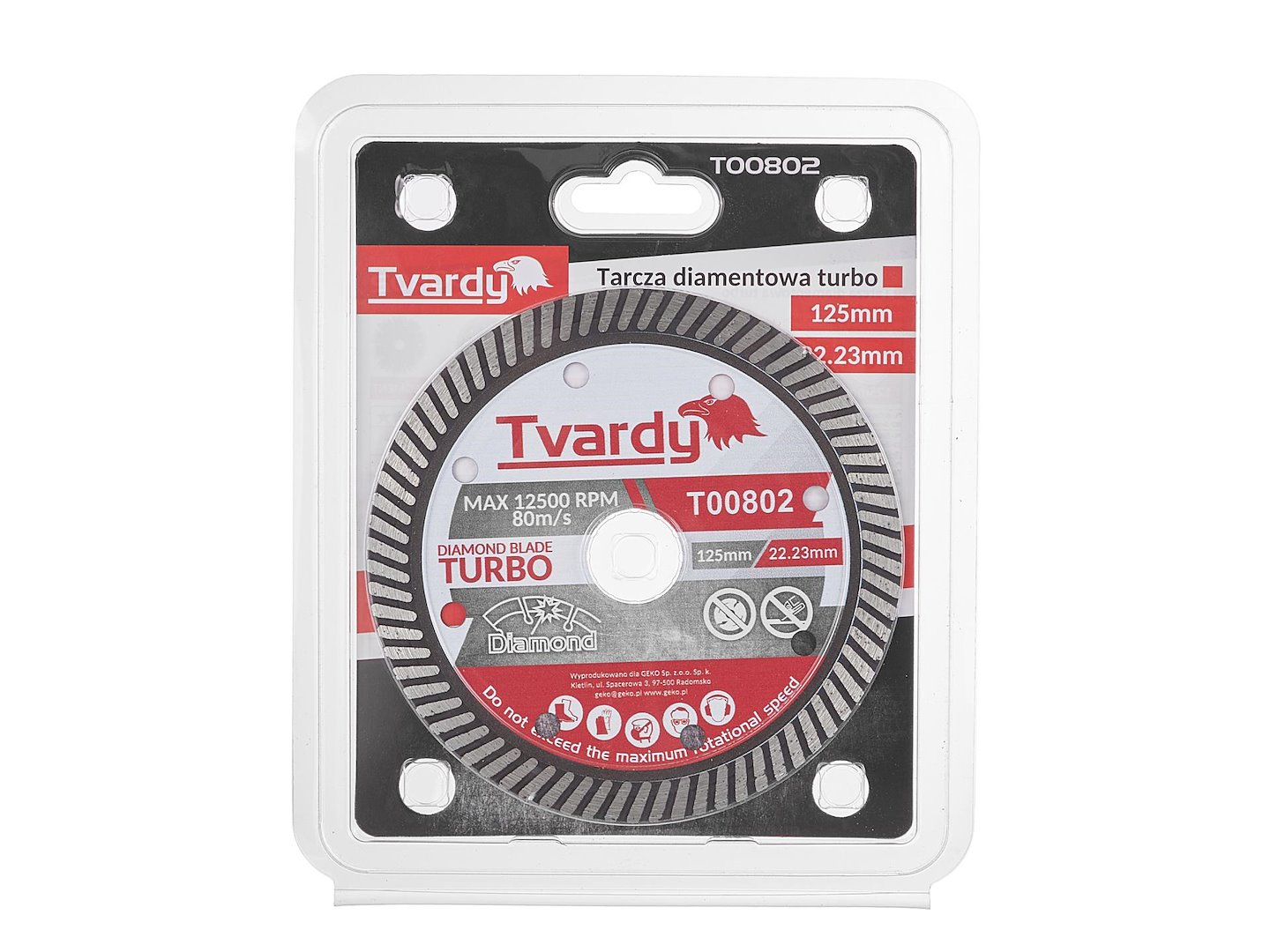 Diamantový kotouč Turbo 125x10x22,23 mm PROFI Geko – pohled zepředu