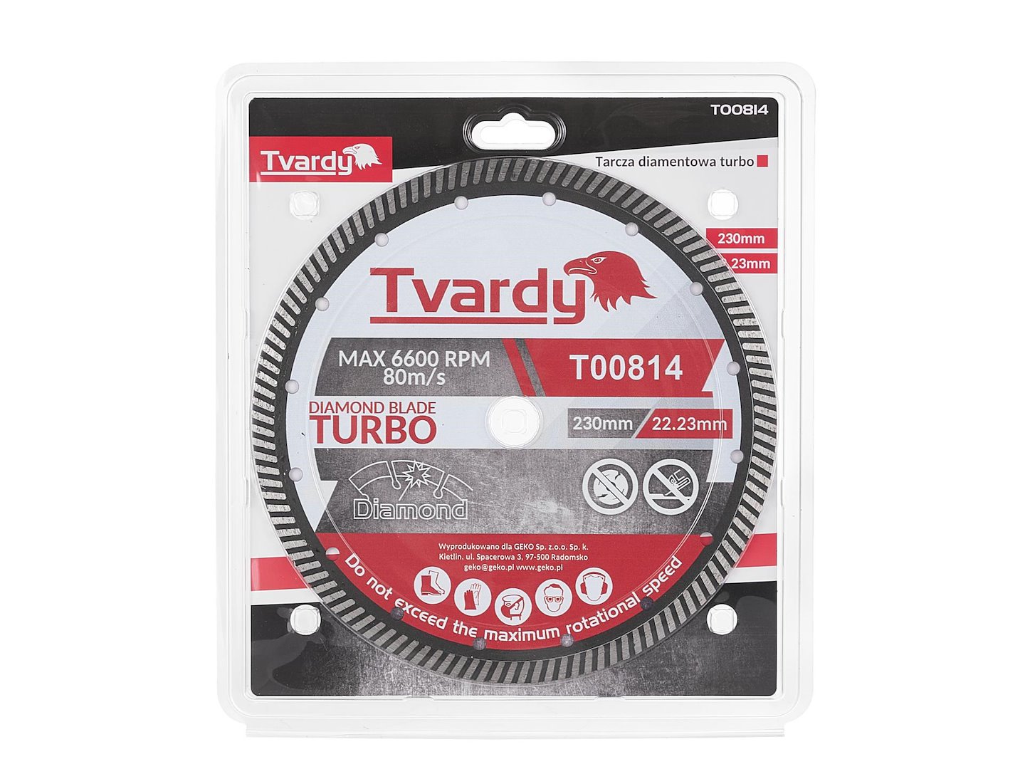 Diamantový kotouč Turbo 230x10x22,23 mm PROFI – detail otvoru a těla kotouče