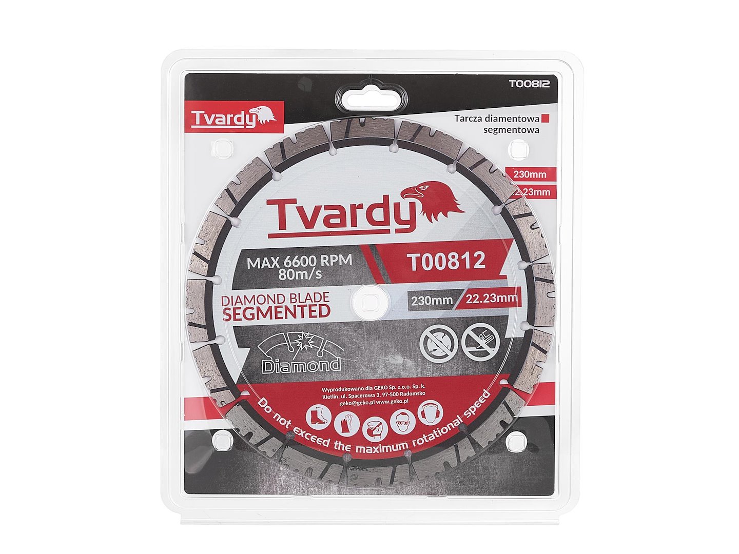 Diamantový kotouč segmentový 230x12x22,23 mm PROFI – detail segmentů a středového otvoru