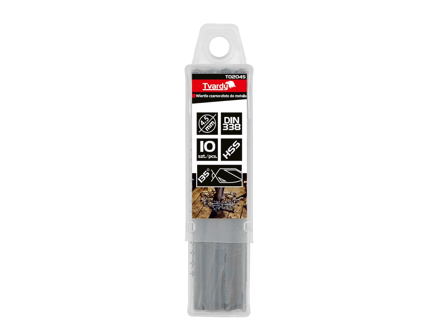 Černozlatý vrták do kovu HSS 4,50 mm (balení 10/100/1000 ks) – Geko 4