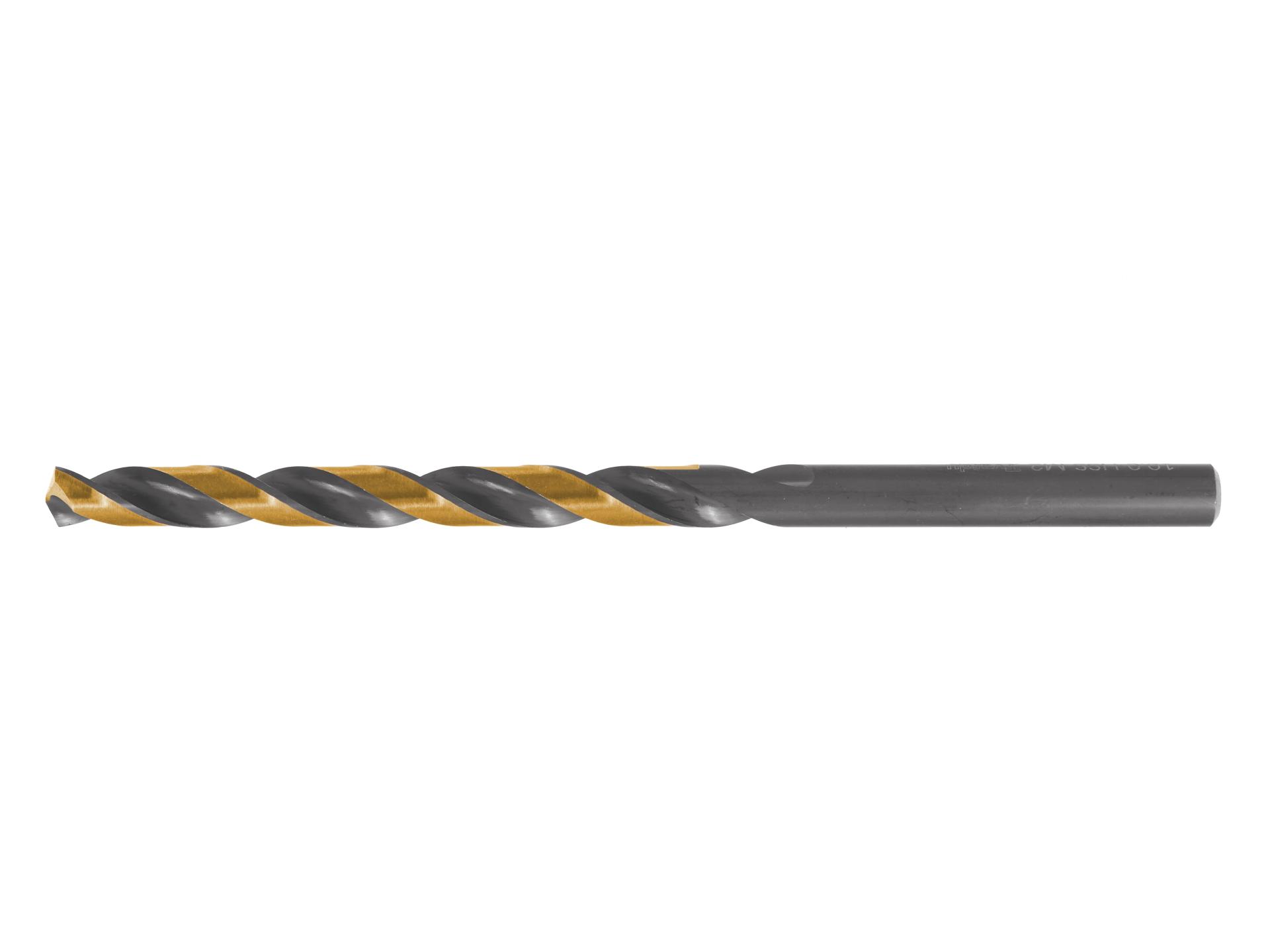 Černozlatý prodlužovací vrták HSS M2 12,0 mm – detail špičky a šroubovice