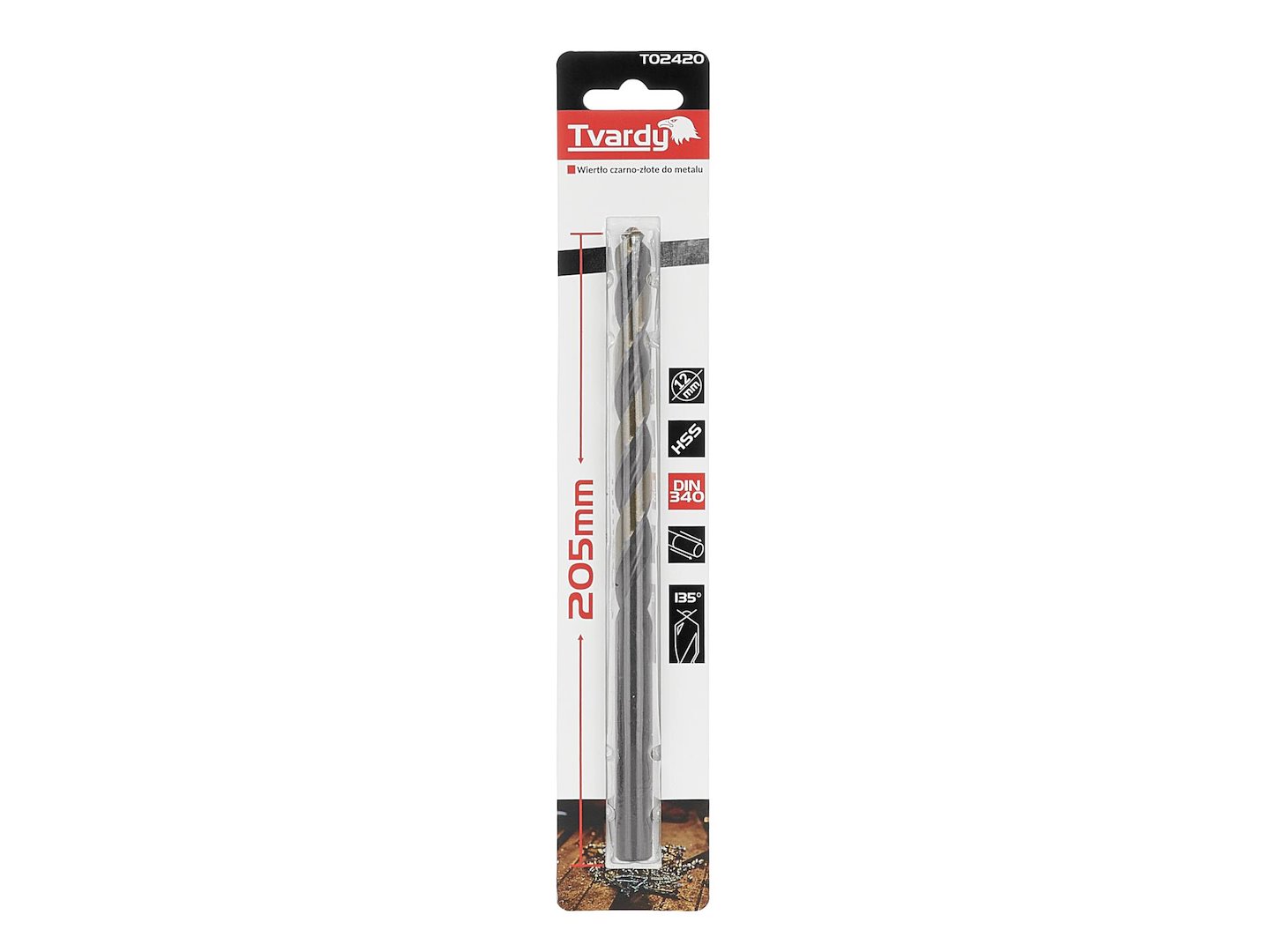 Černozlatý prodlužovací vrták do kovu HSS M2 12,0 mm (1/25/100) – Geko 4