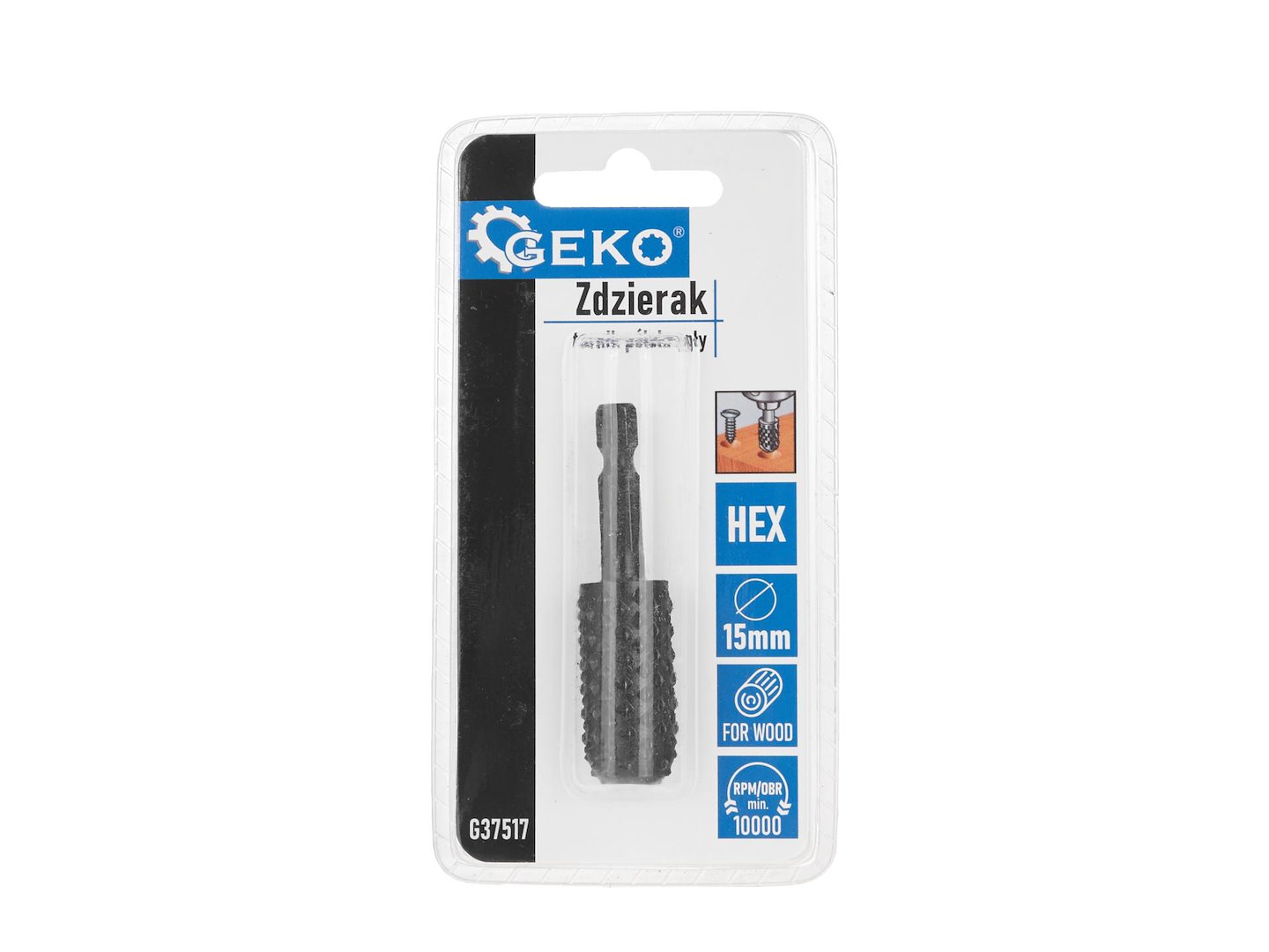 Polokruhová rašple na dřevo 15 mm HEX – detail pracovní plochy