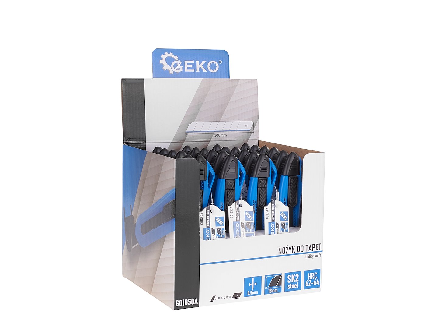 Nůž na tapety 100x18x0,5 mm ERGO SK2H – kartonový displej (24/144) 7