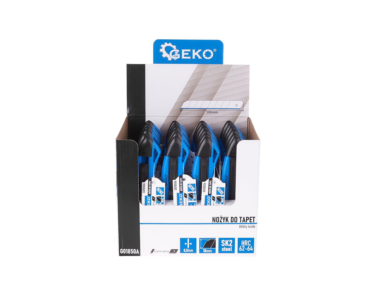 Nůž na tapety 100x18x0,5 mm ERGO SK2H – kartonový displej (24/144) 8