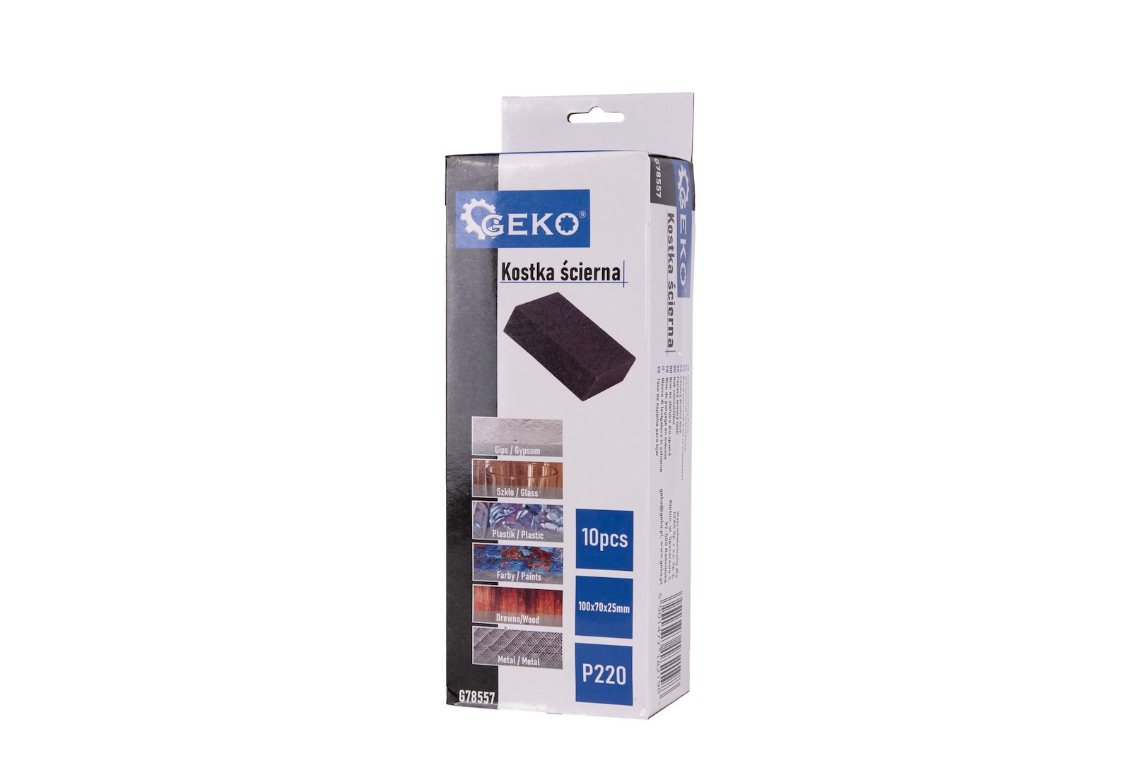 Brusný blok Geko 70x100x25mm P220 – celkový pohled