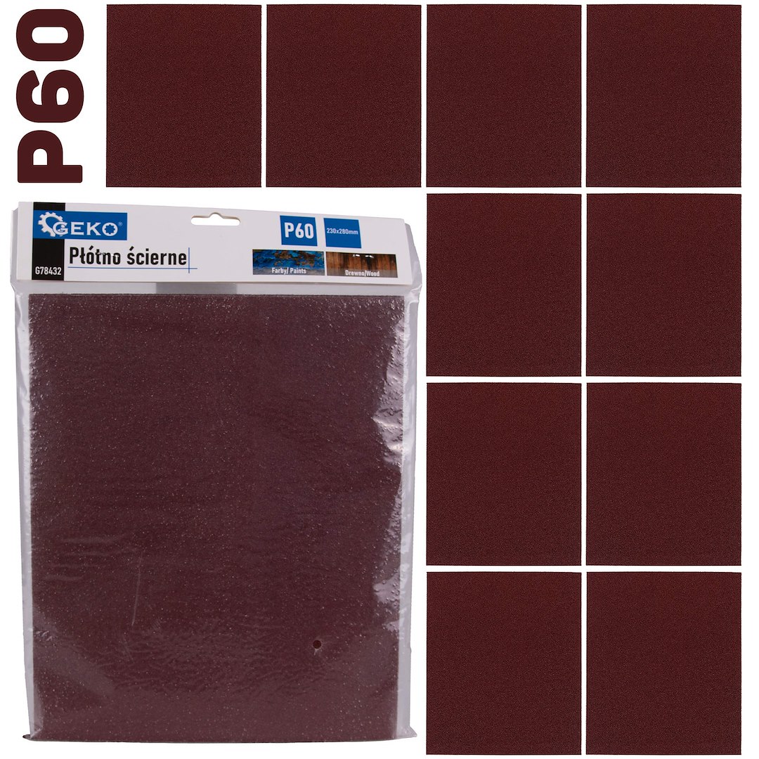 Brusný list 230x280 mm P60 Geko – celkový pohled