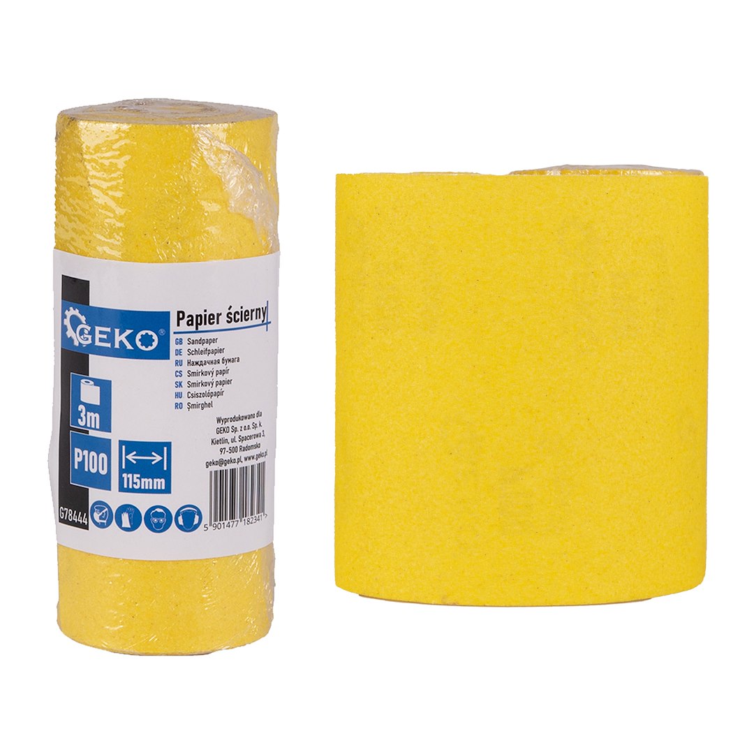 Brusný papír role 115 mm x 3 m P100  celkový pohled na roli