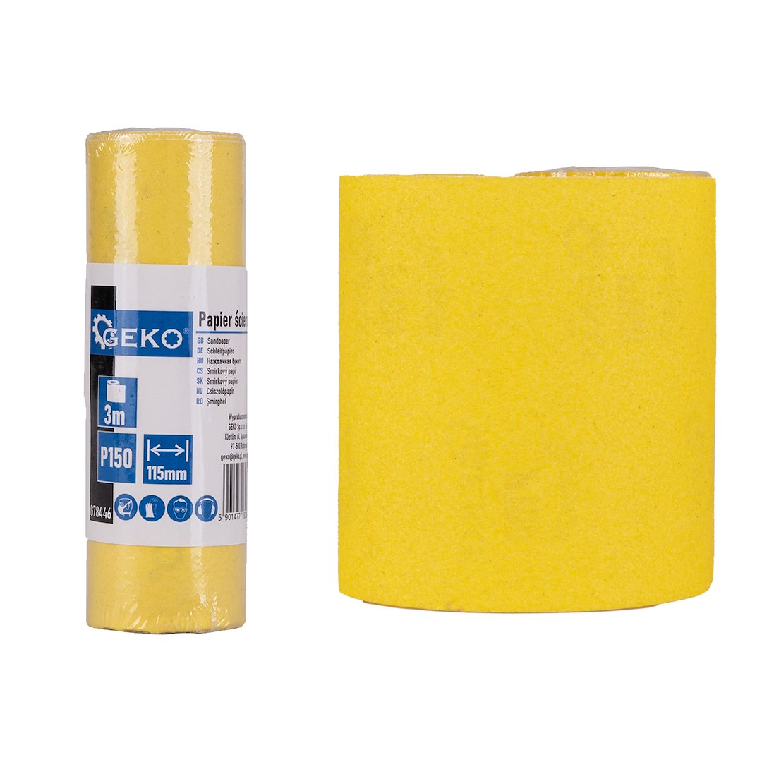 Brusný papír role 115 mm x 3 m P150 – celkový pohled na roli