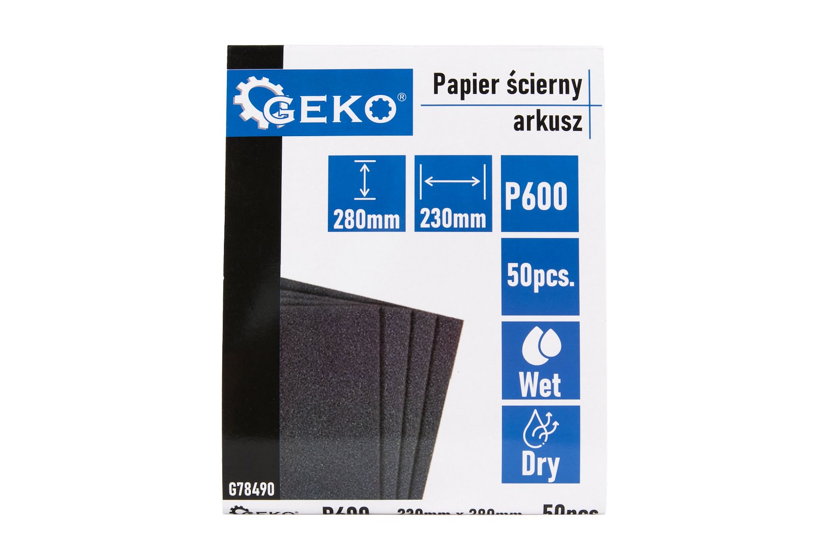 Vodní brusný papír Geko P600 – detail povrchu brusné vrstvy