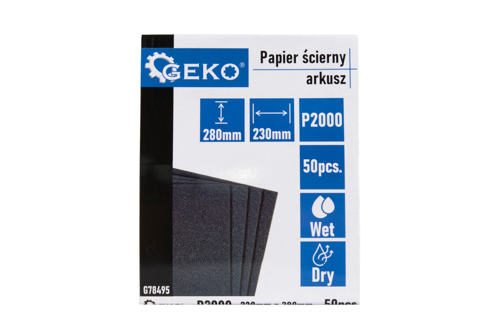 Vodní brusný papír Geko P2000 – detail povrchu