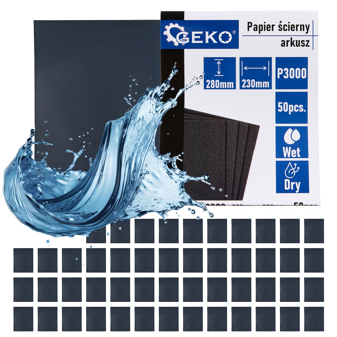 Vodní brusn papír Geko 230x280 mm P3000 – pohled na list