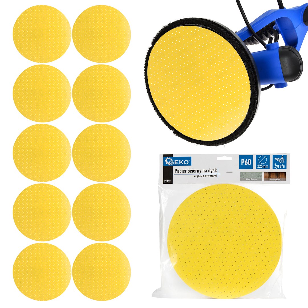 Brusný papír na disk kotouč s otvory 225 mm P60 žirafa – celkový pohled