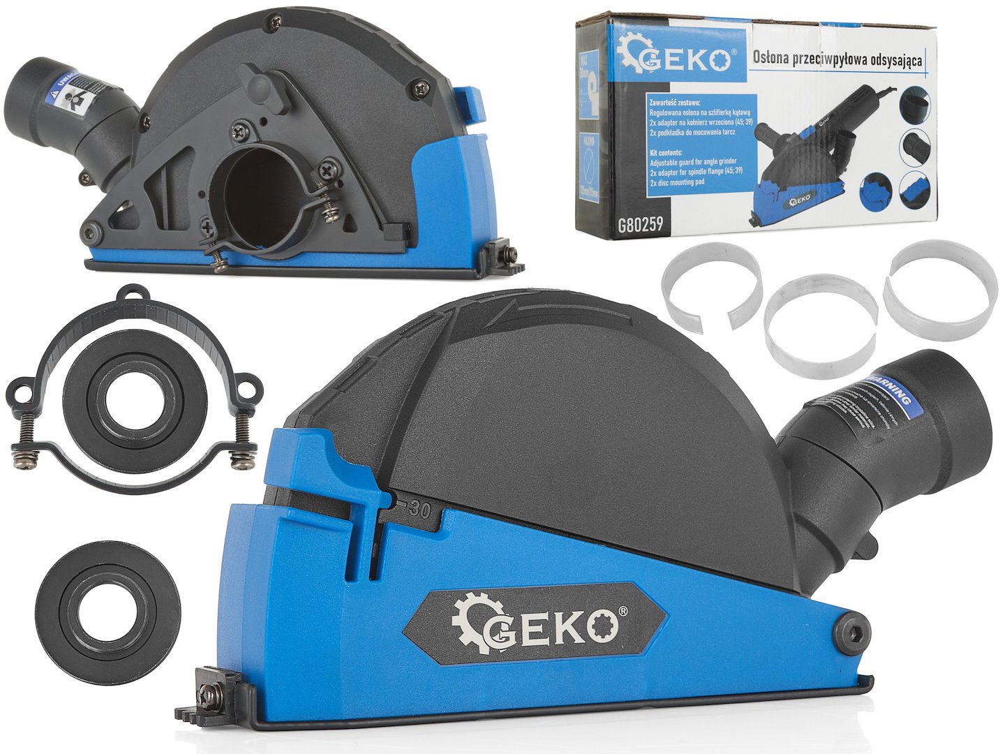 Odsávací protiprachová krytka Geko 125/115 mm – celkový pohled