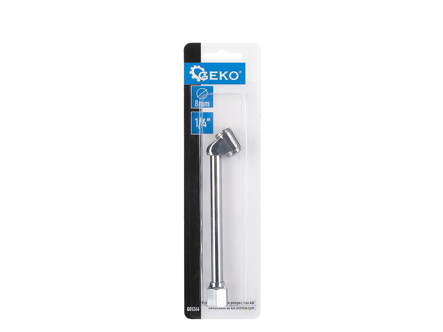 Dlouhá koncovka pro huštění kol – oboustranná pro dvojitá kola 1/4" 8 mm (25/100) Geko 4