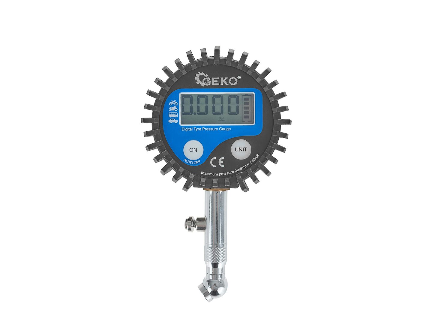 Digitální tlakoměr Geko G01274 – LCD displej a ovládání