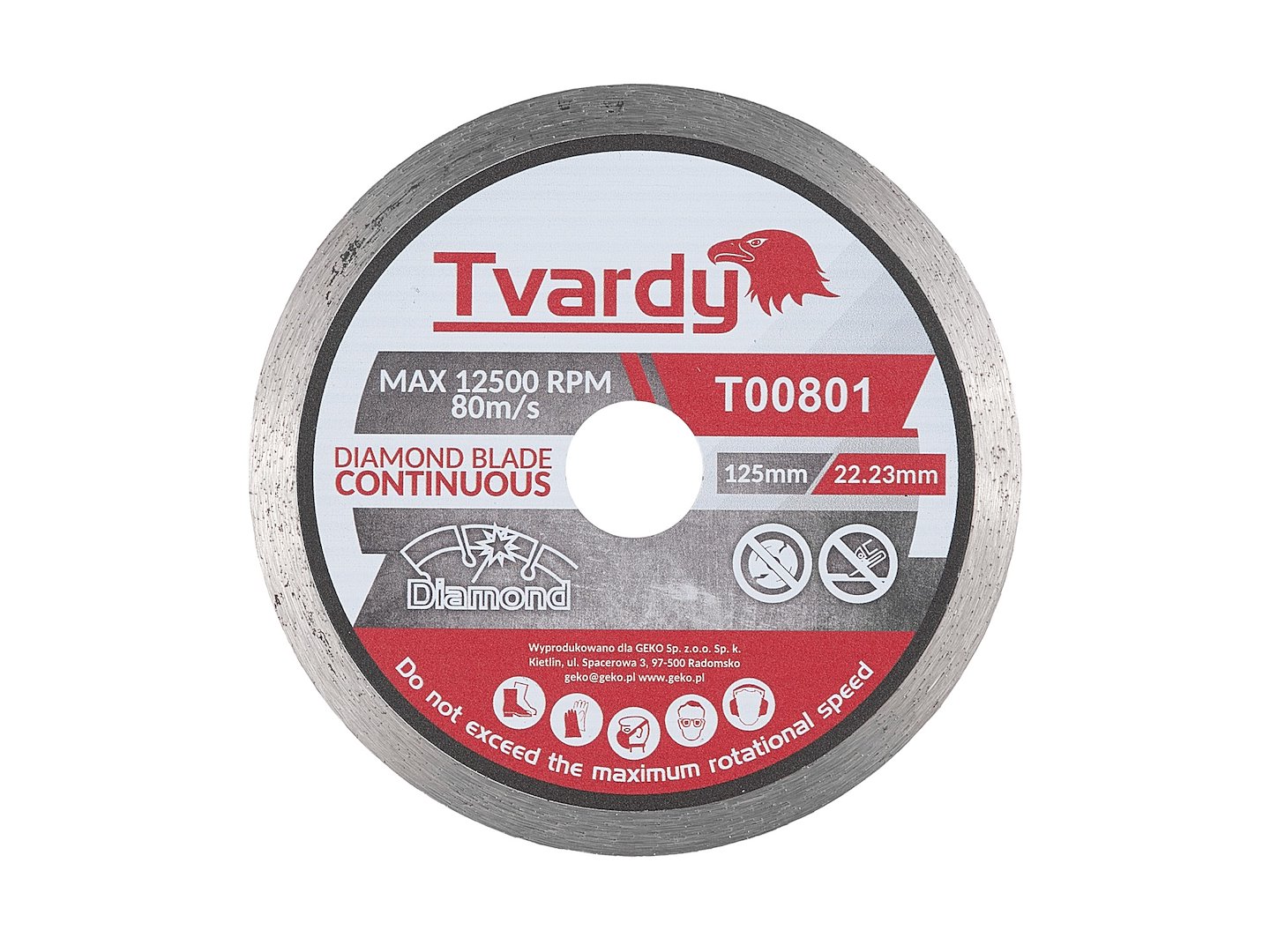 Diamantový kotouč plný 125x7,5x22,23 mm PROFI – detail středového otvoru