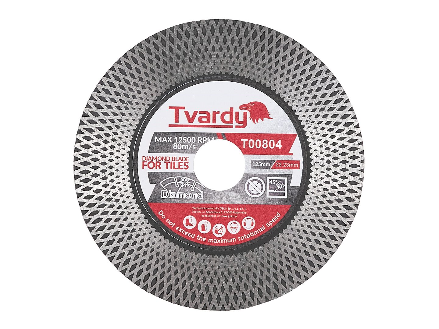 Diamantový kotouč Geko 125 mm PROFI – pohled na kotouč ze strany