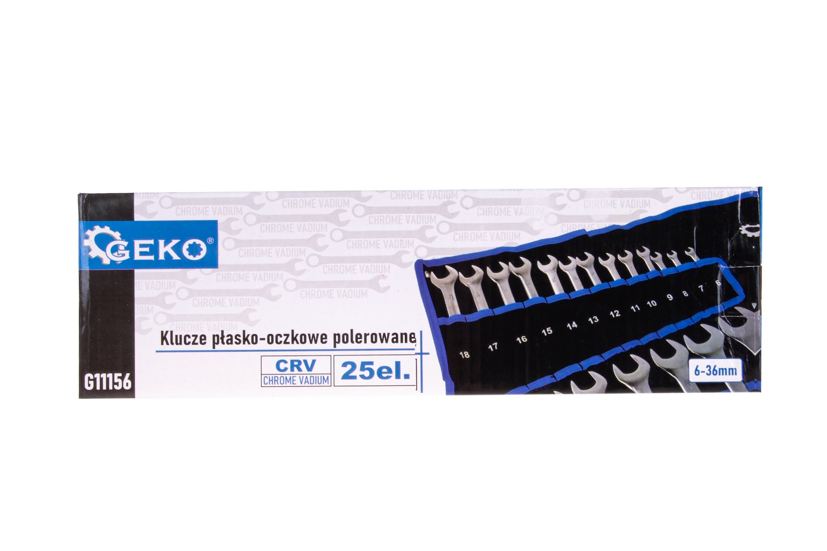 Plochá klíče s okem 6–36 mm – leštěný povrch CRV oceli