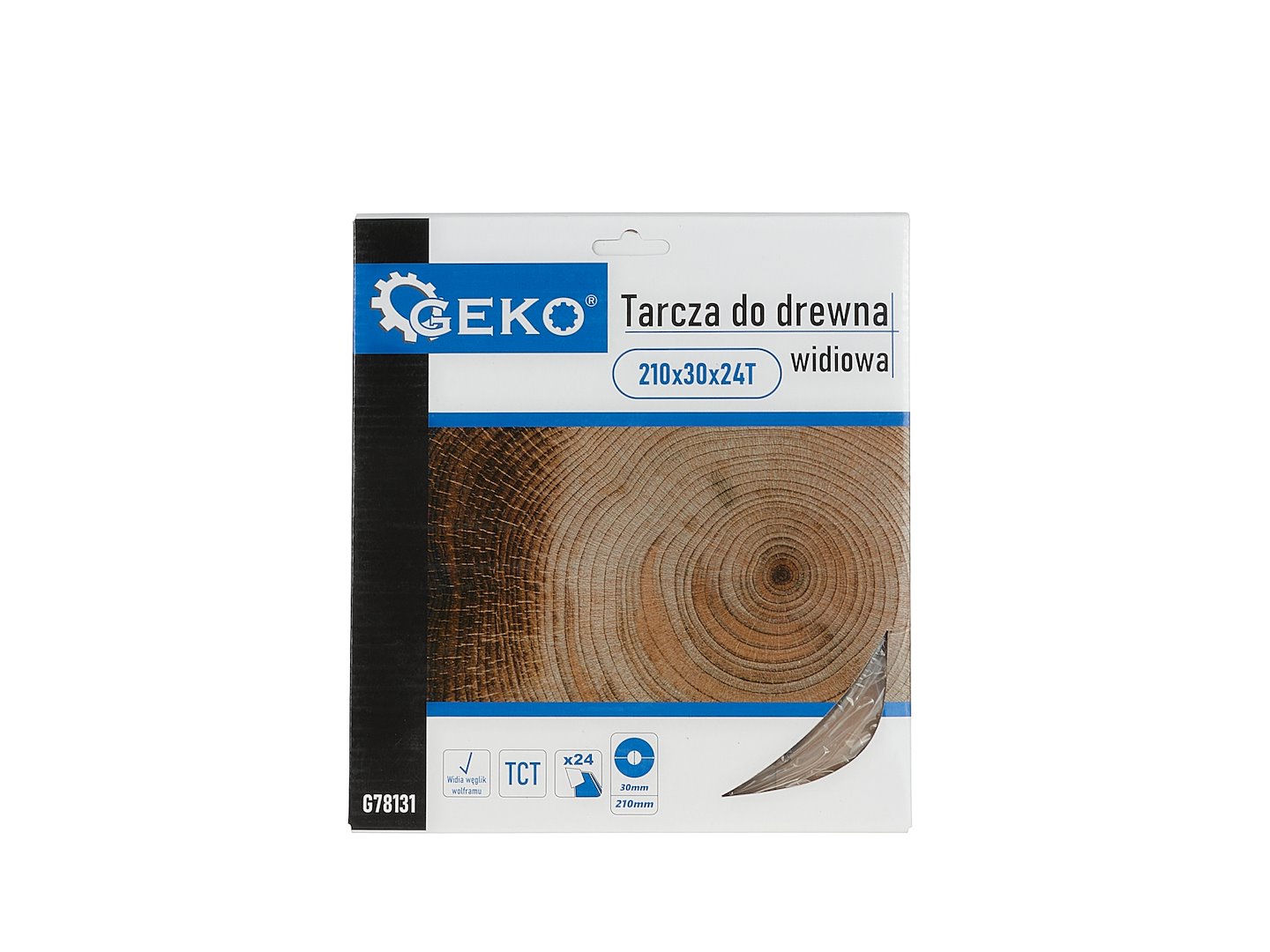 Kotouč na dřevo Geko 210x30x24T – detail zubů a středového otvoru