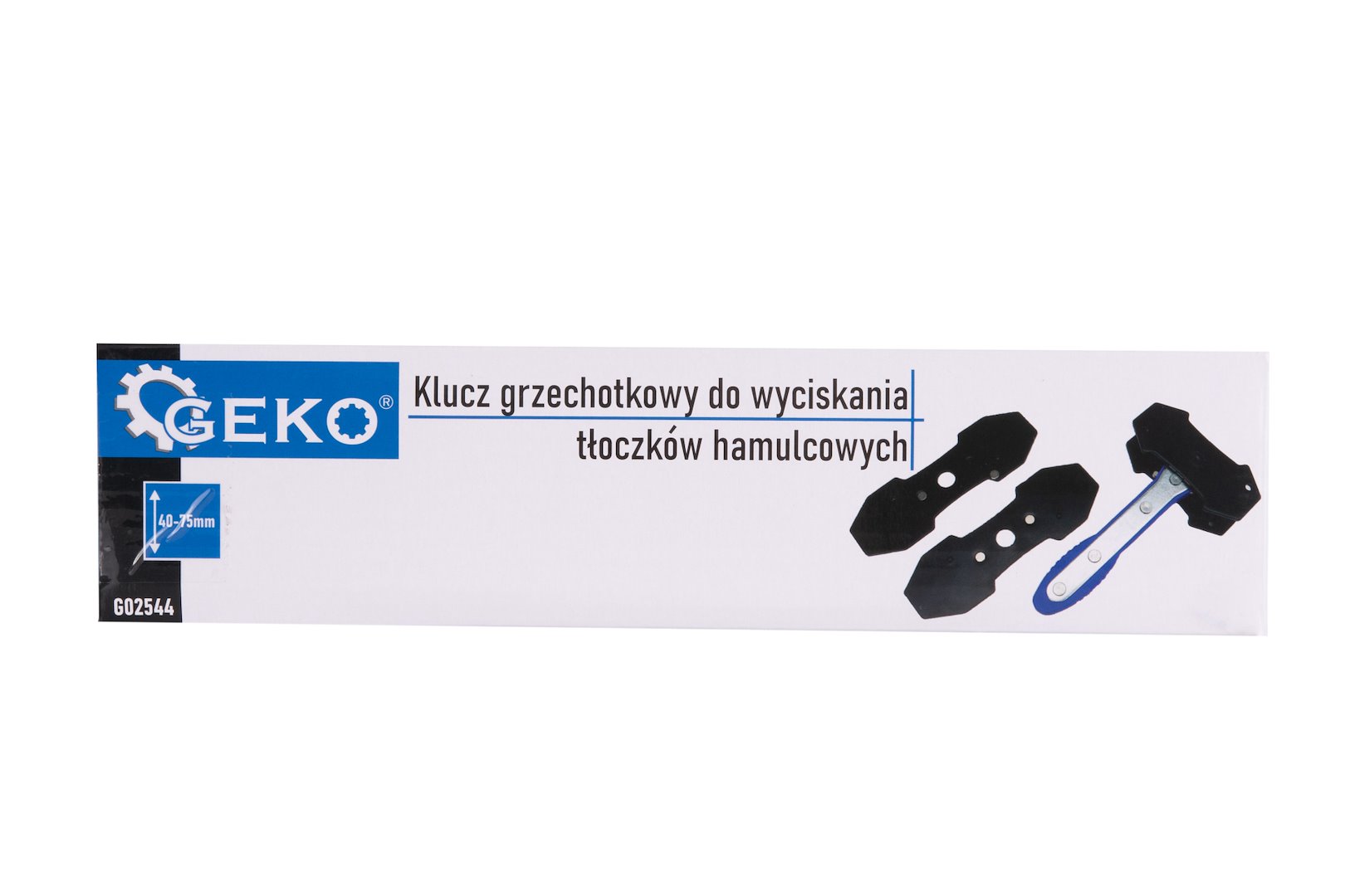 Ráčnový klíč na lisování brzdových pístů Geko 40–75 mm – celkový pohled