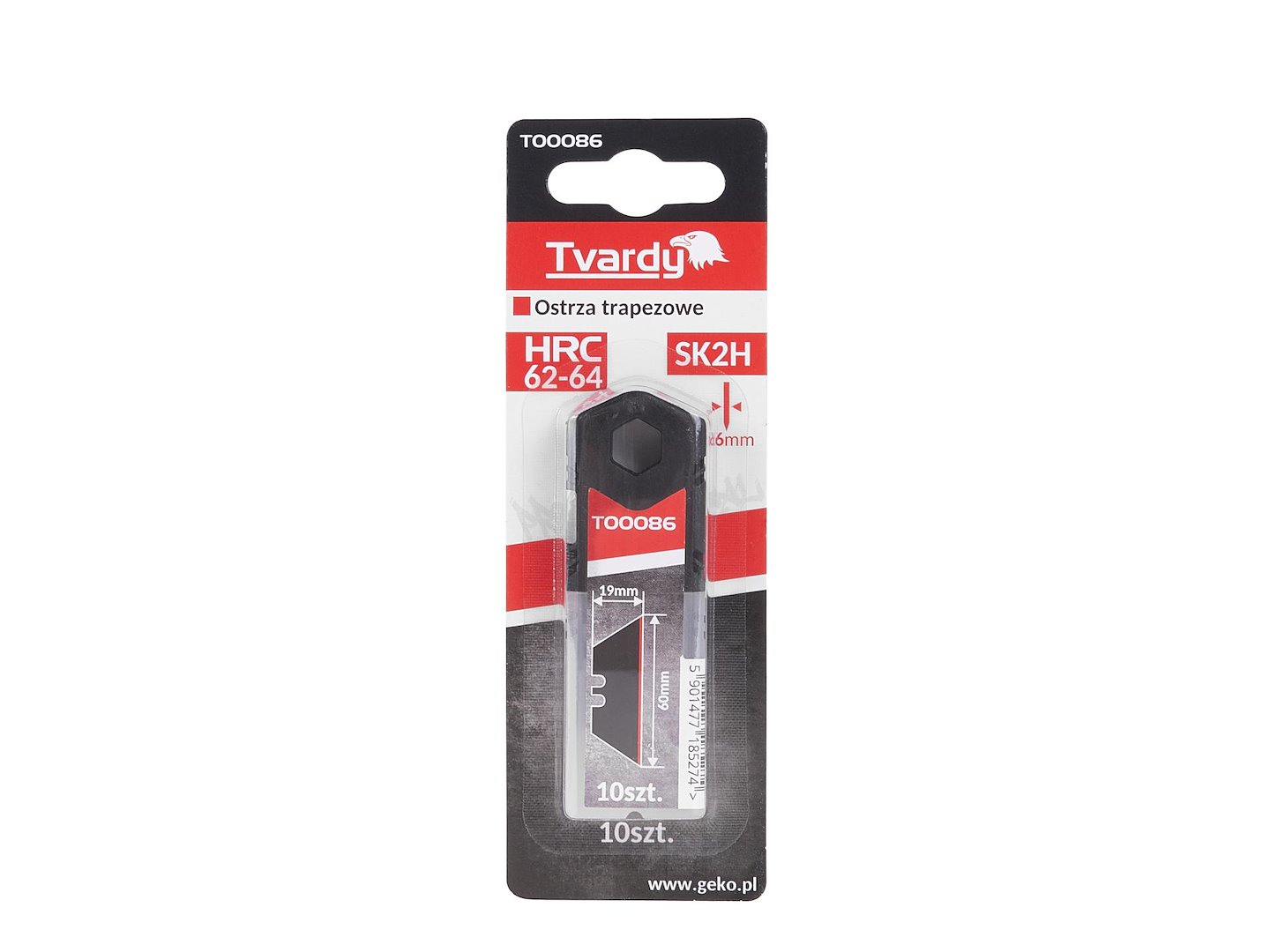 Trapézové čepele pre nože 60x19x0,6 mm SK2H – 10 ks (Geko) 5