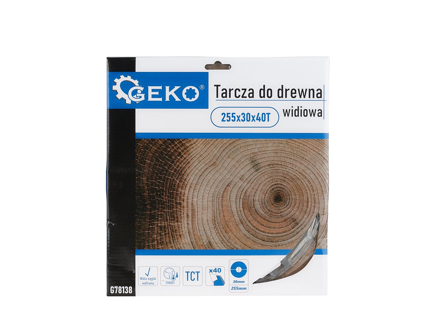 Kotouč na dřevo Geko 255x30x40T – detail zubů a upínacího otvoru