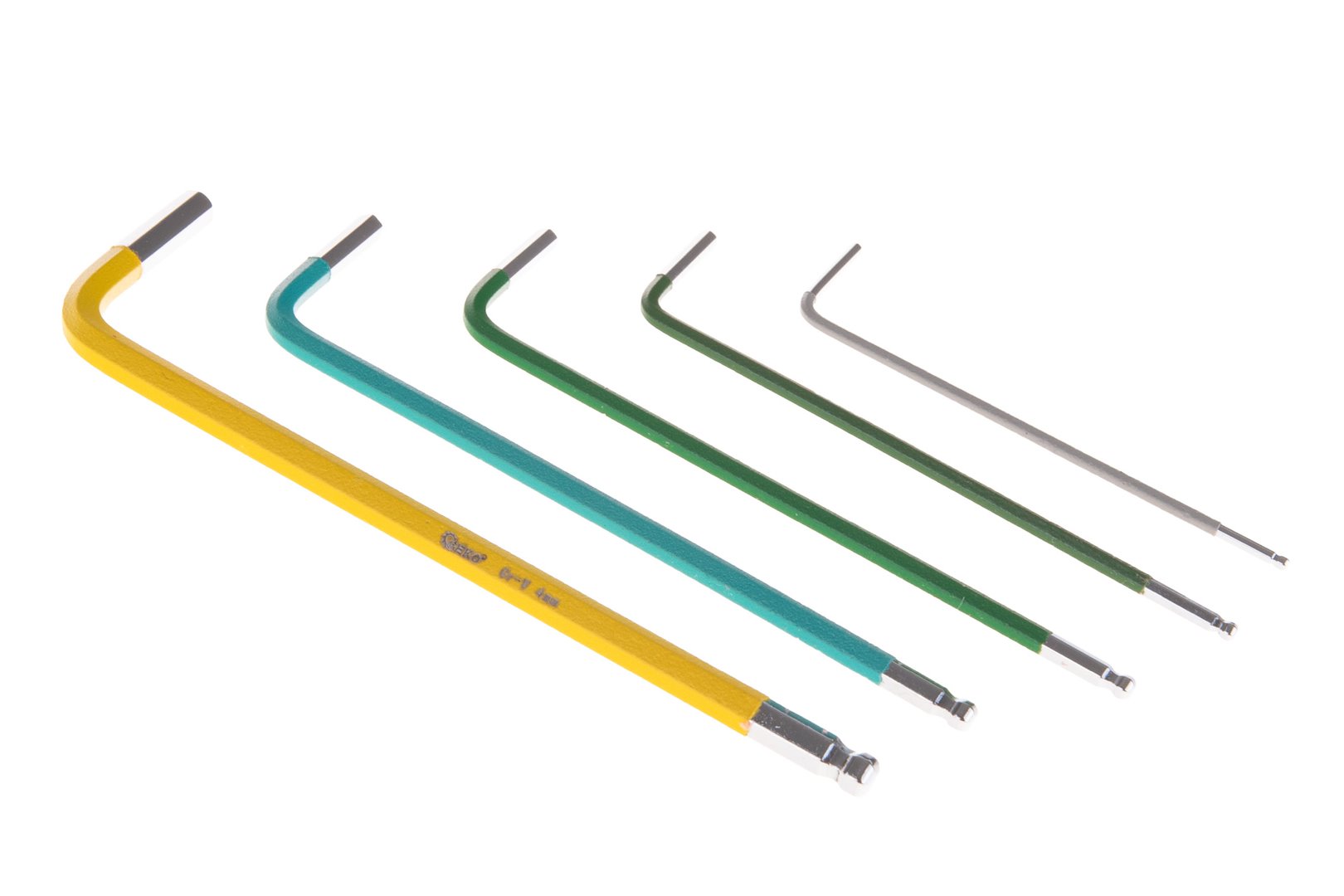 Barevné imbusové klíče 1,5–10 mm, 9 ks, CrV (6/48) 6