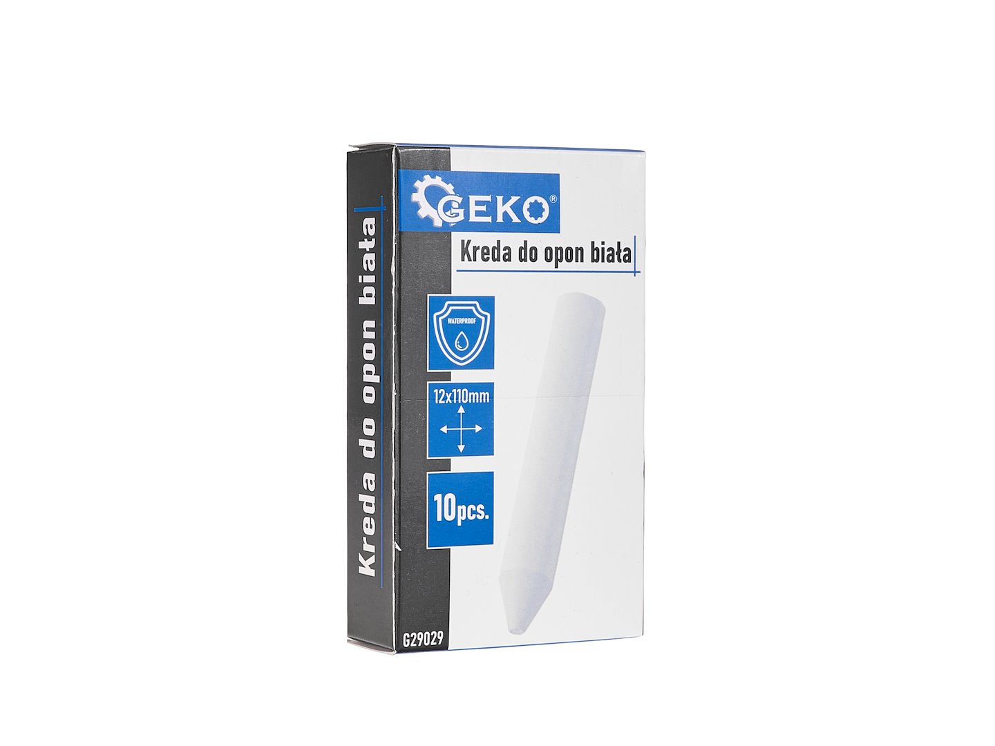 Voděodolná křída na pneumatiky, bílá, 12 × 110 mm – sada 10 ks (Geko) 4