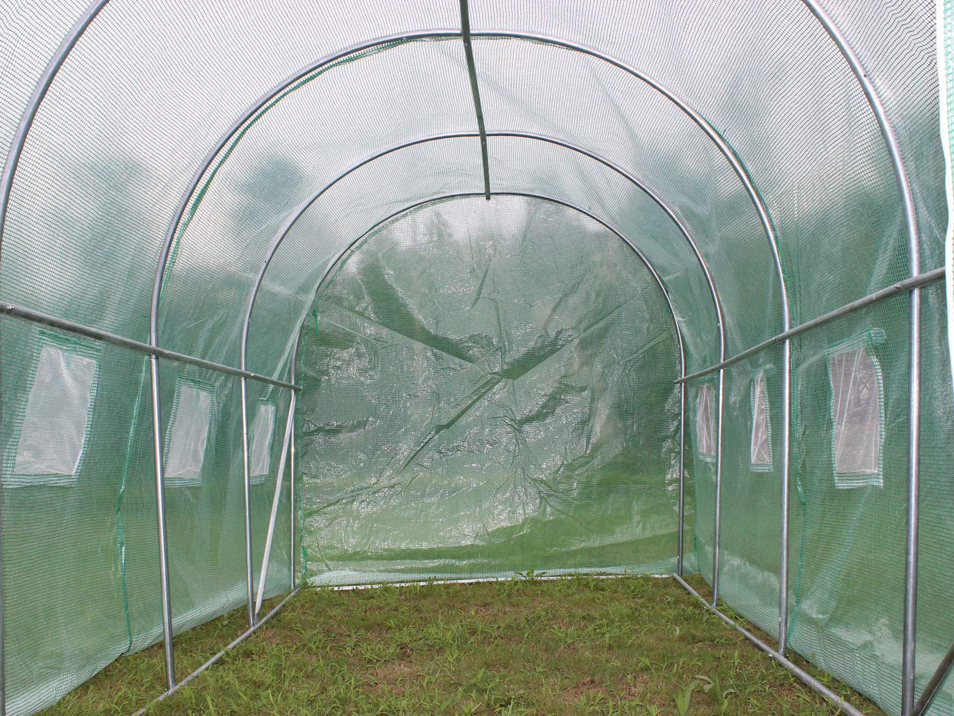 Skleník zahradní foliový tunel 4x2,5x2m UV – detail spojení rámu