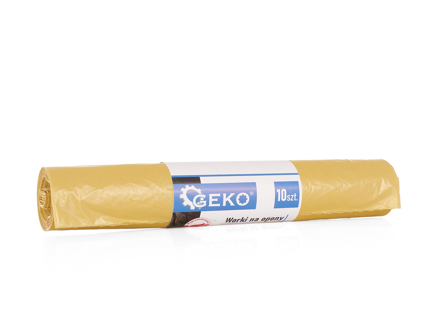 Pytle na pneumatiky 100x100 žluté – role 10 kusů Geko, pohled na balení
