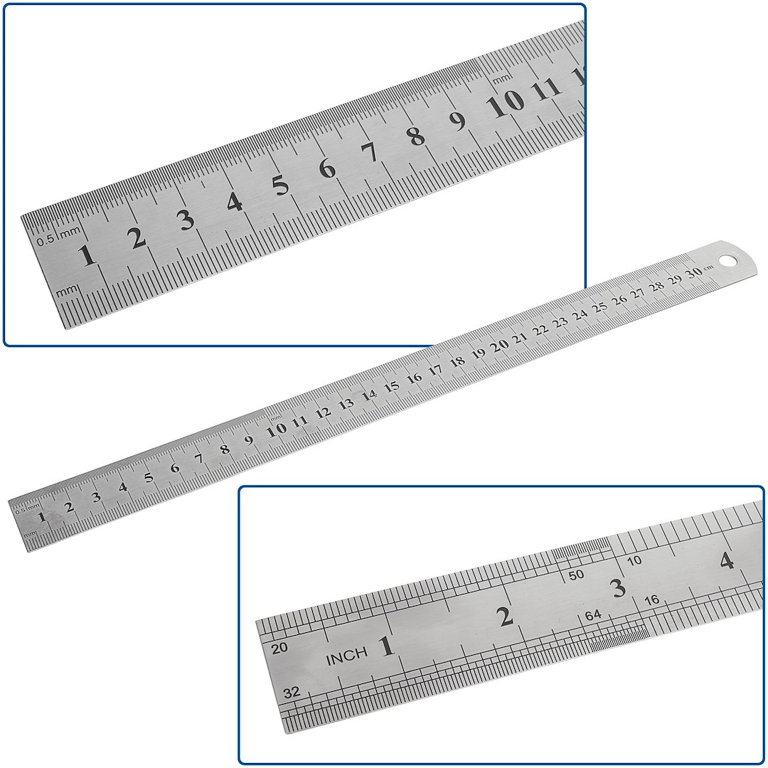 Lineární měřítko nerezové pravítko 300 mm – celkový pohled
