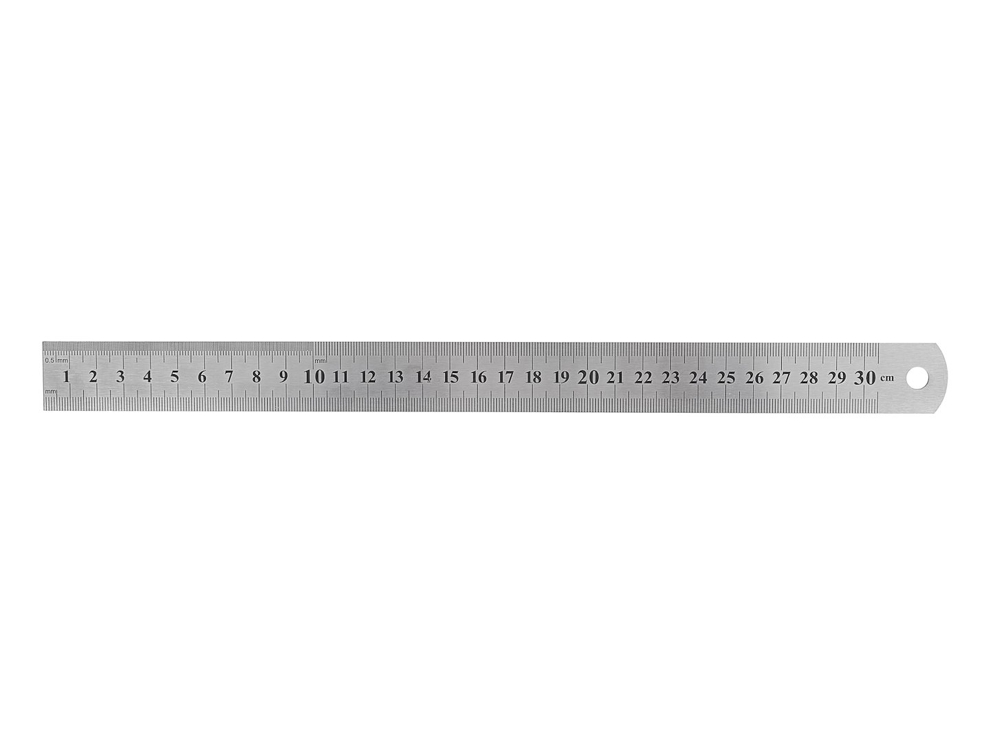 Lineární měřítko nerezové pravítko 300 mm – detail stupnice