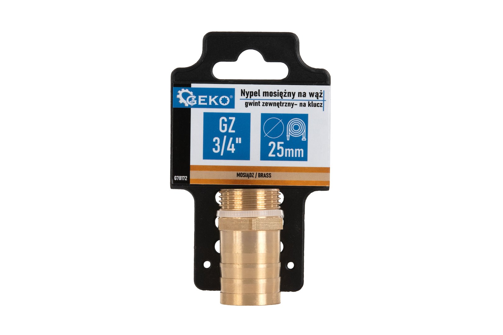 Mosazný niple na hadici 25 mm – vnější závit 3/4" – na klíč (250) 2