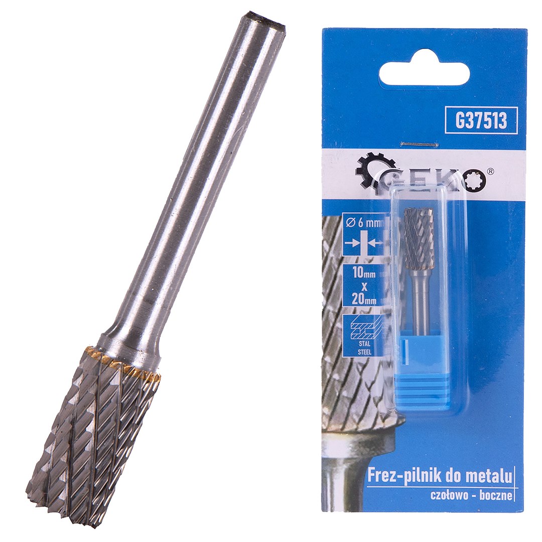 Fréz-pilník na kov z karbidu wolframu 10x20mm trn 6mm (čelní-boční) (200) 1