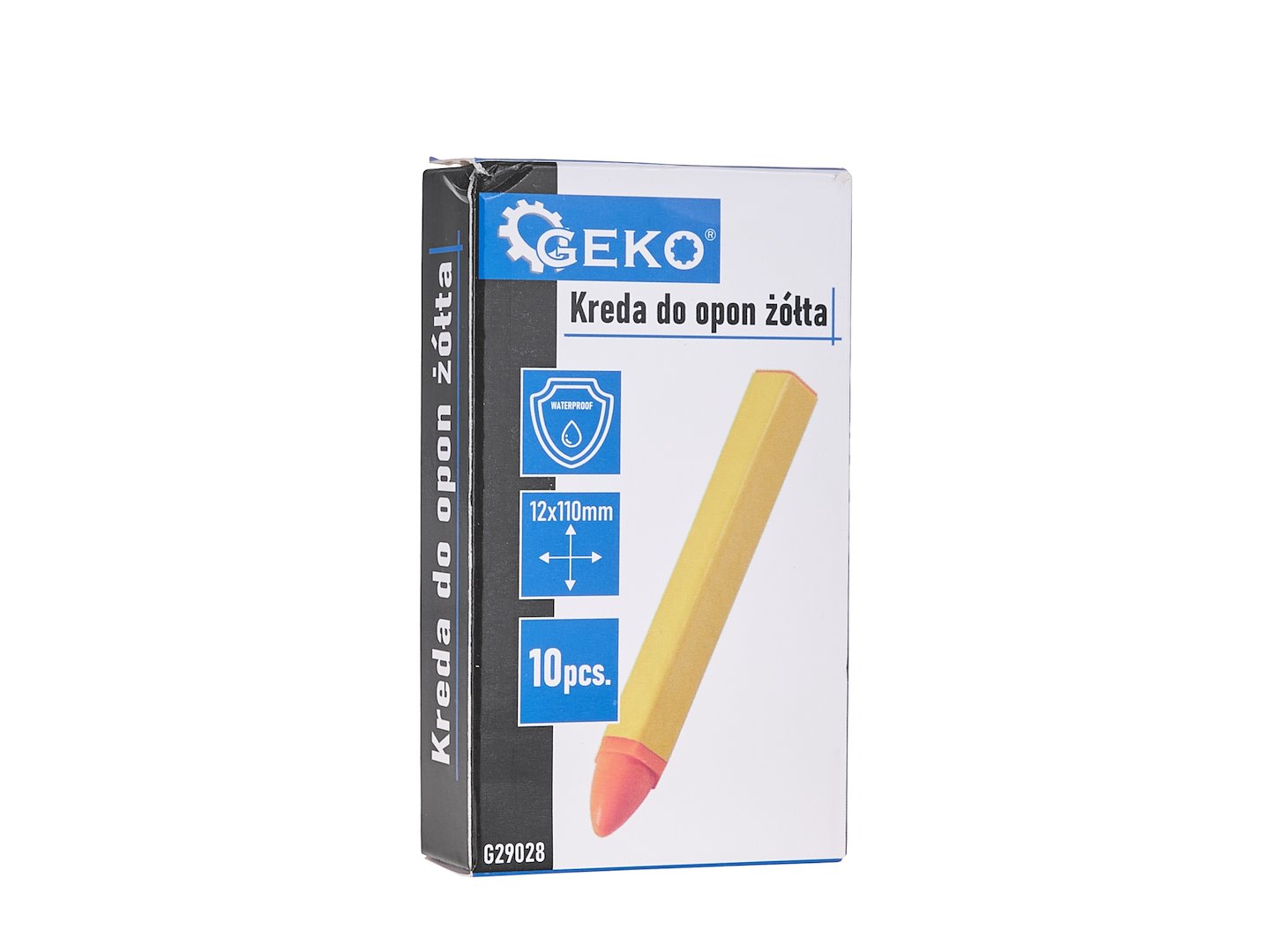 Voděodolná křída na pneumatiky žlutá 12×110 mm – sada 10 ks (Geko) 4