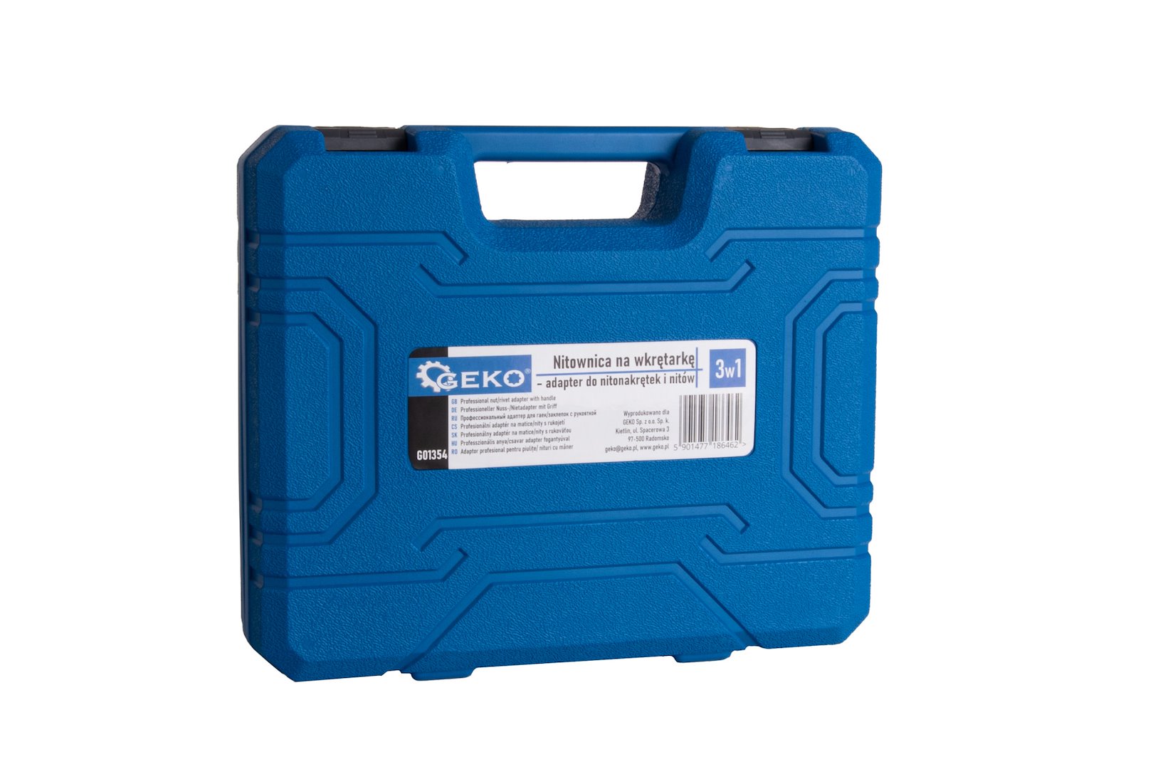 Nýtovací nástavec Geko G01354 – HEX adaptér a dřík Cr-V