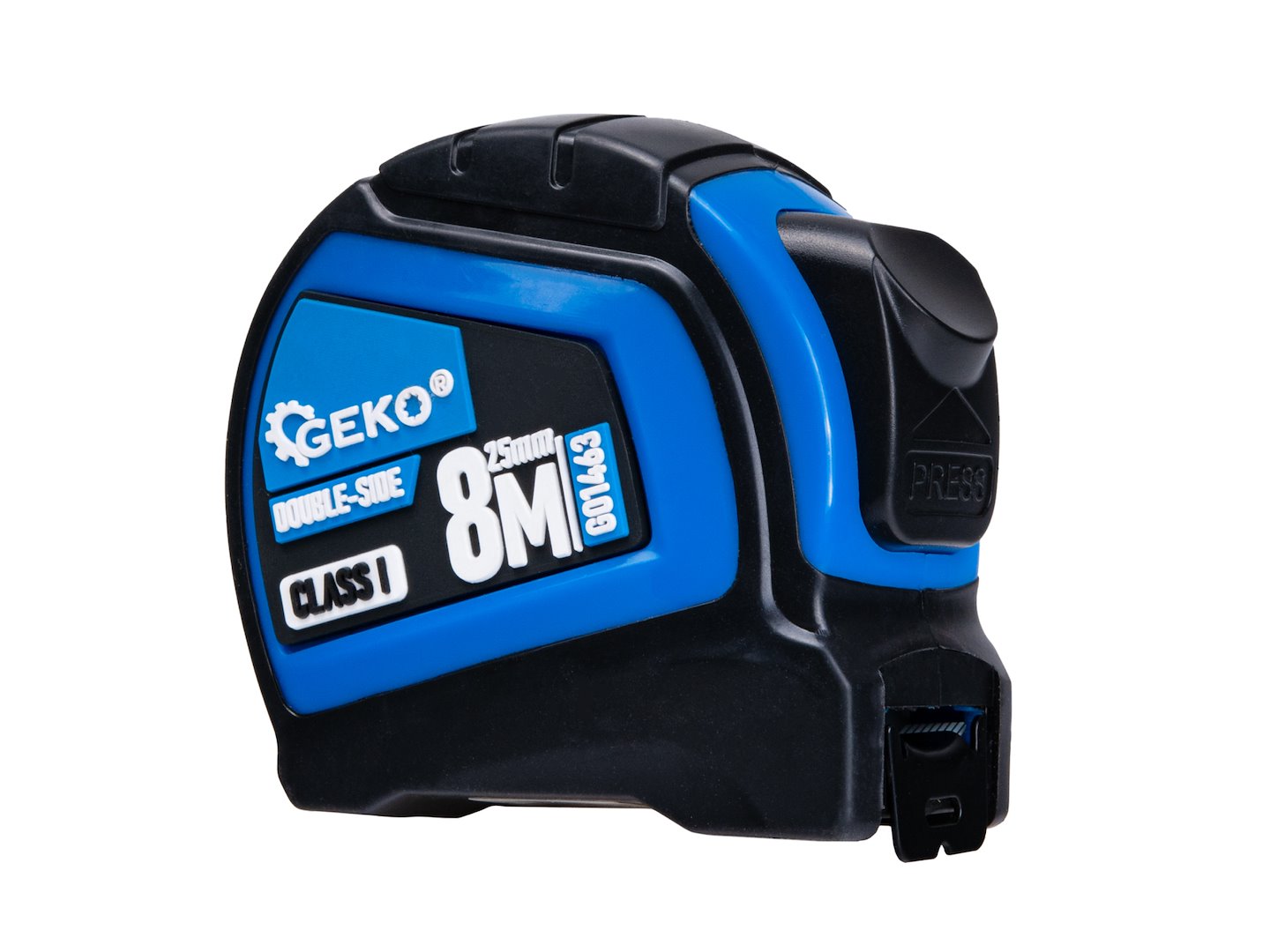 Dvoustranný nylonový svinovací metr Geko 8 m – detail nylonové pásky