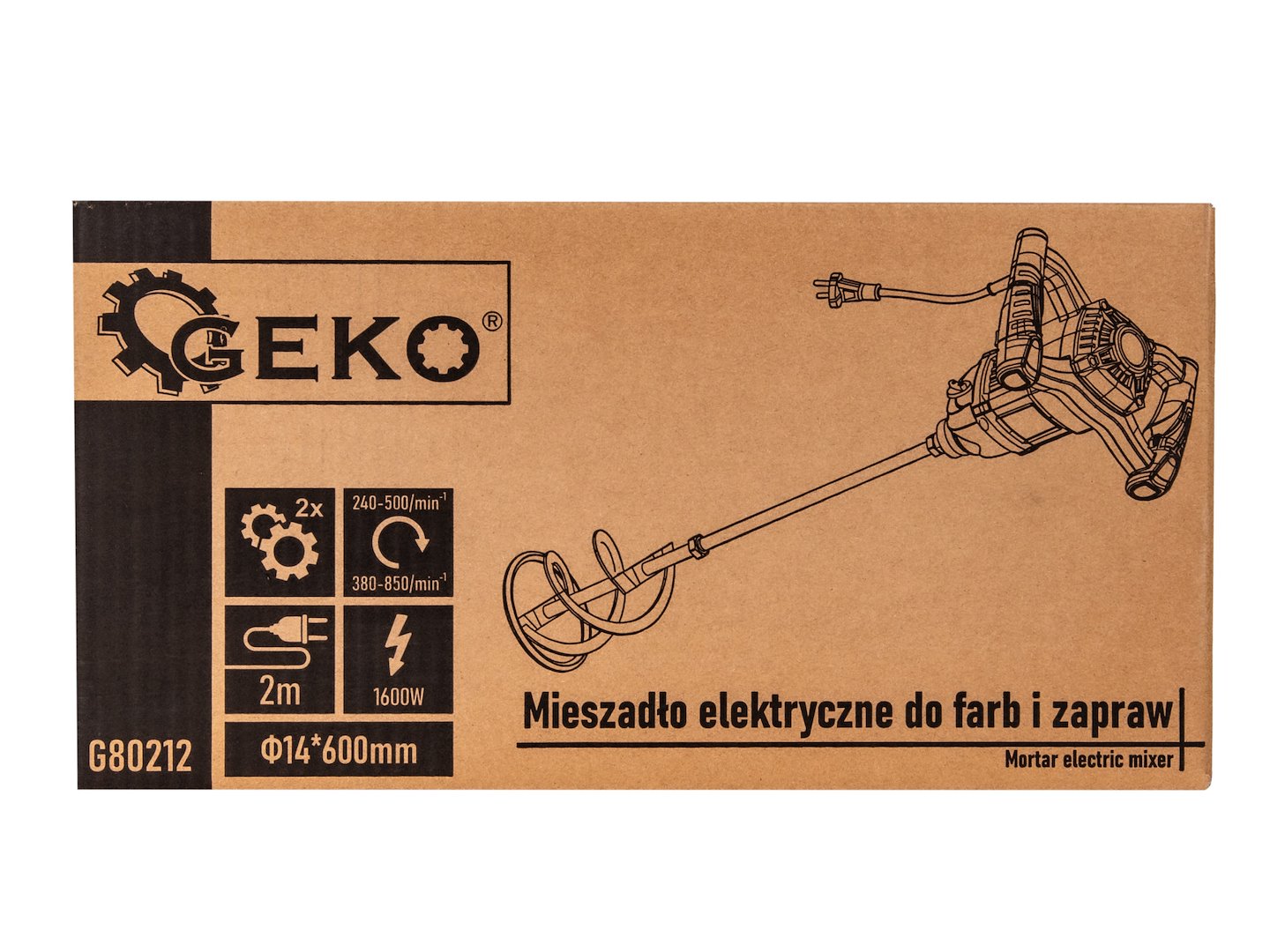 Elektrická míchačka Geko 1600 W – detail ovládání