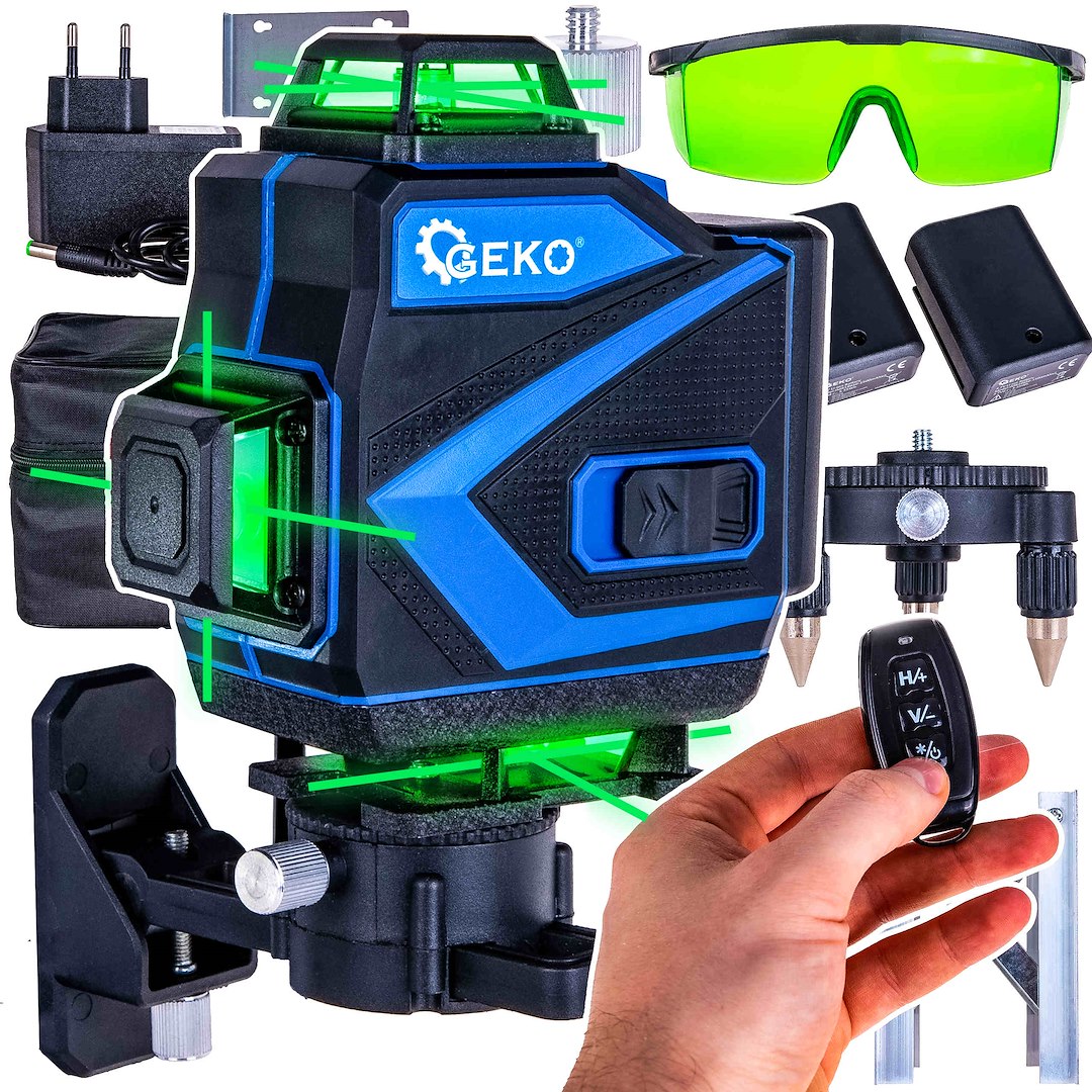 Křížový laser 360° 4D + 2xAKU + kufřík + příslušenství (4) 1