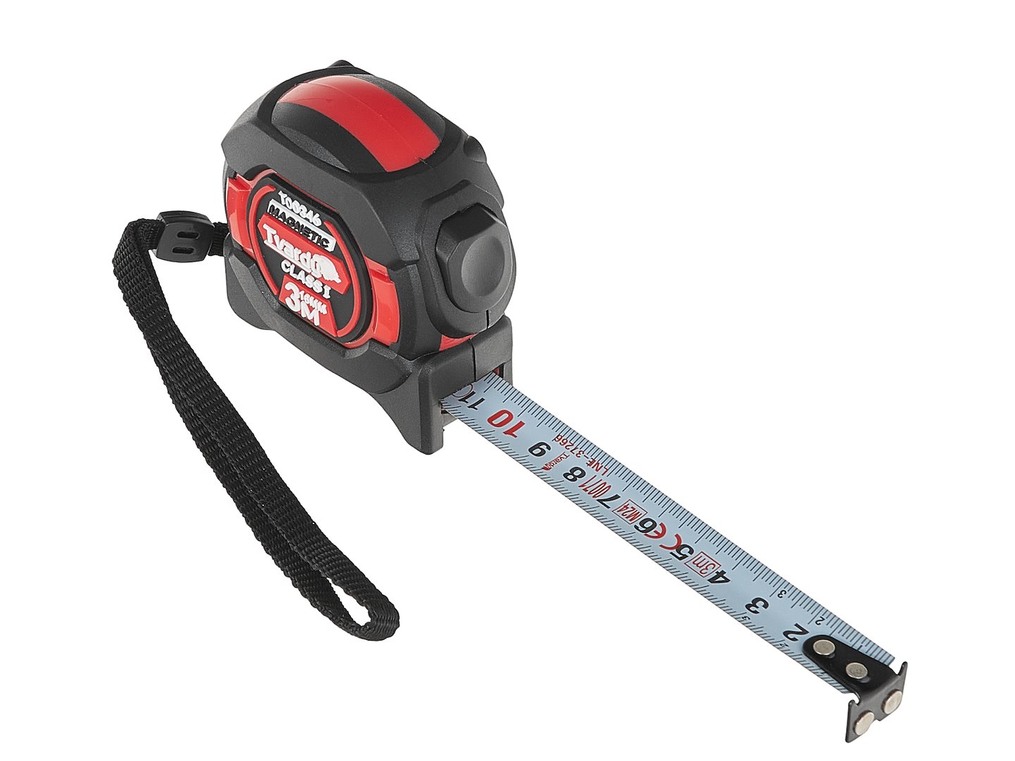 Dvoustranný nylonový svinovací metr s magnetem a samonavíjecím mechanismem 3 m/16 mm Třída I – Geko 4