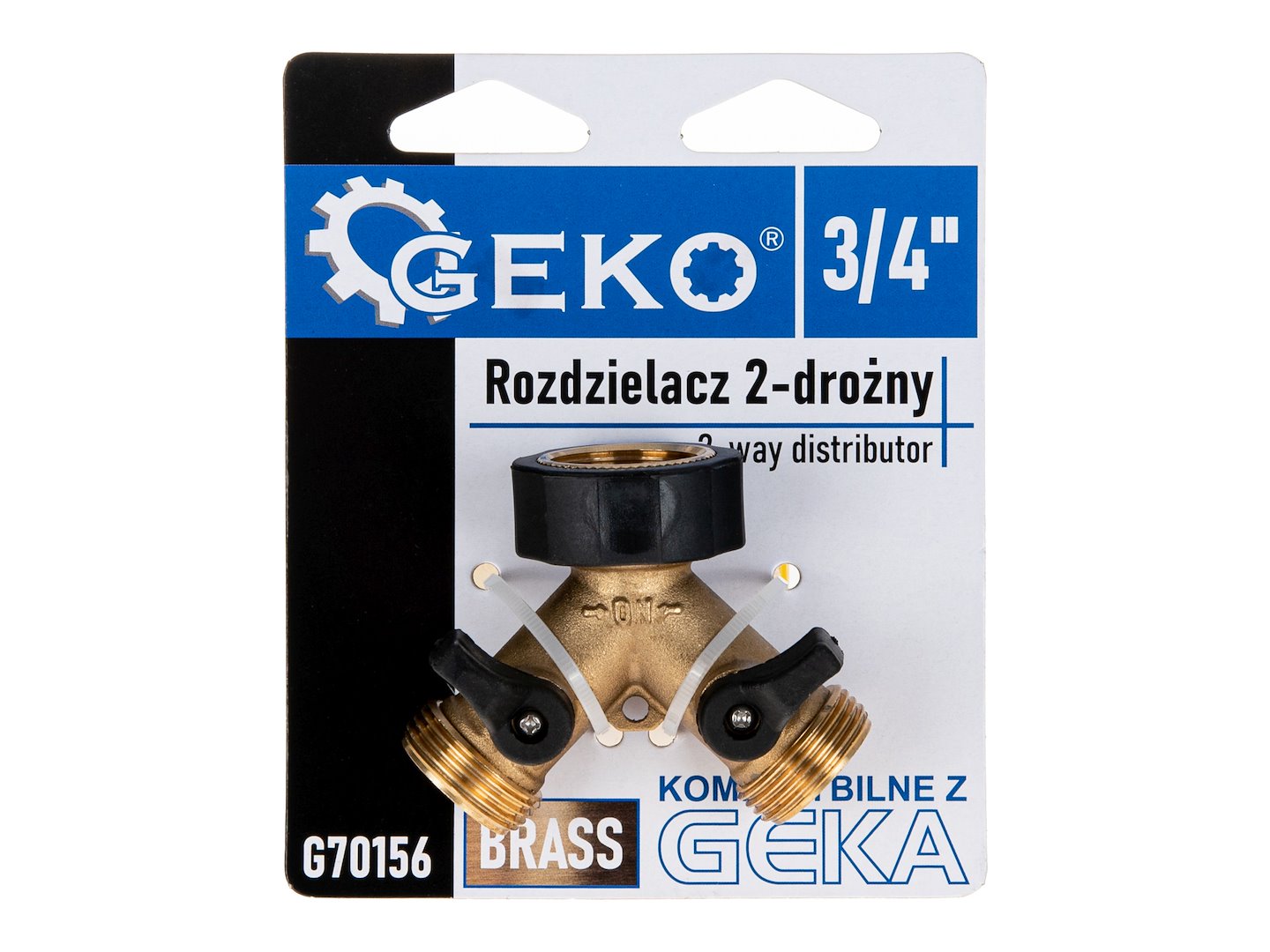 2cestný rozdělovač na kohoutek GW3/4" x 2 GZ3/4" s kulovými ventily Geko 4