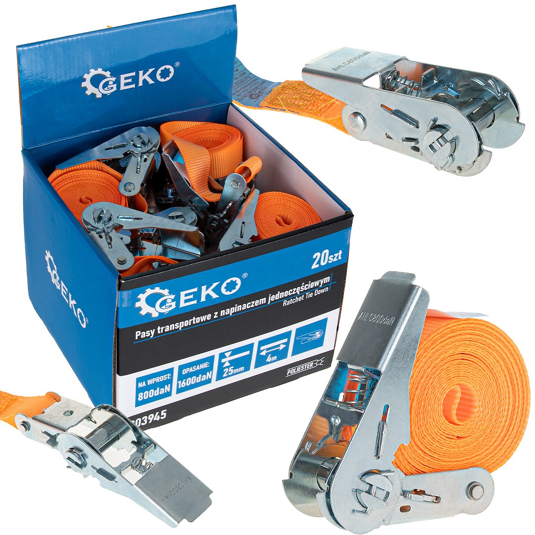 Transportní pás Geko 25 mm × 4 m 800 kg – celkový pohled