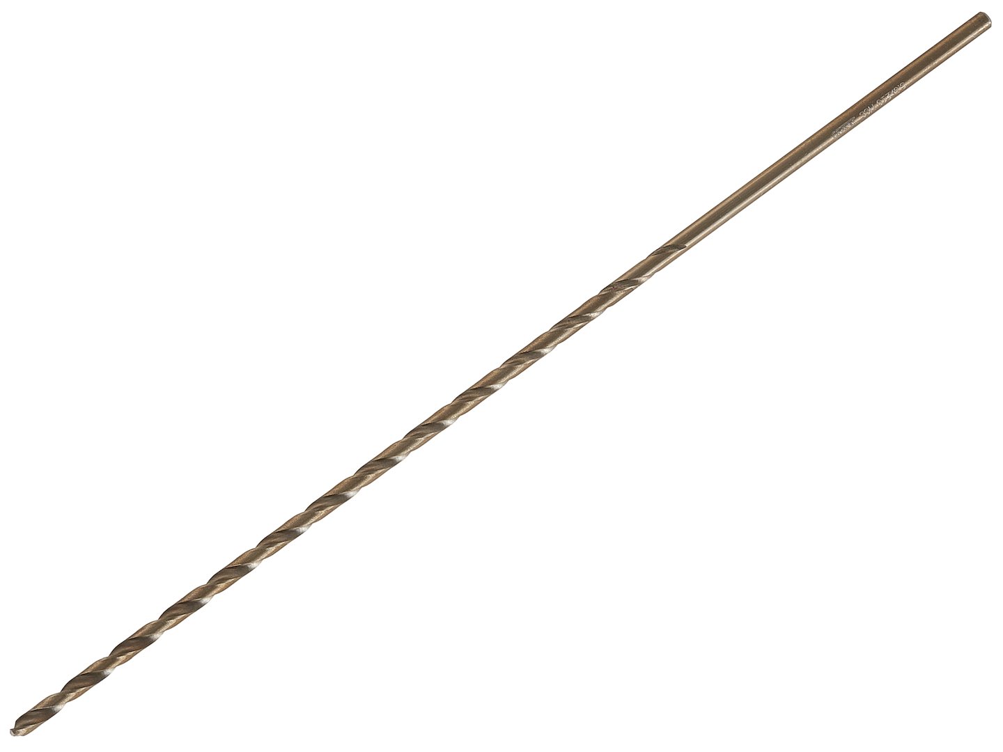 Zlatý vrták do kovu HSS DIN1869 – detail špičky 3,5 mm
