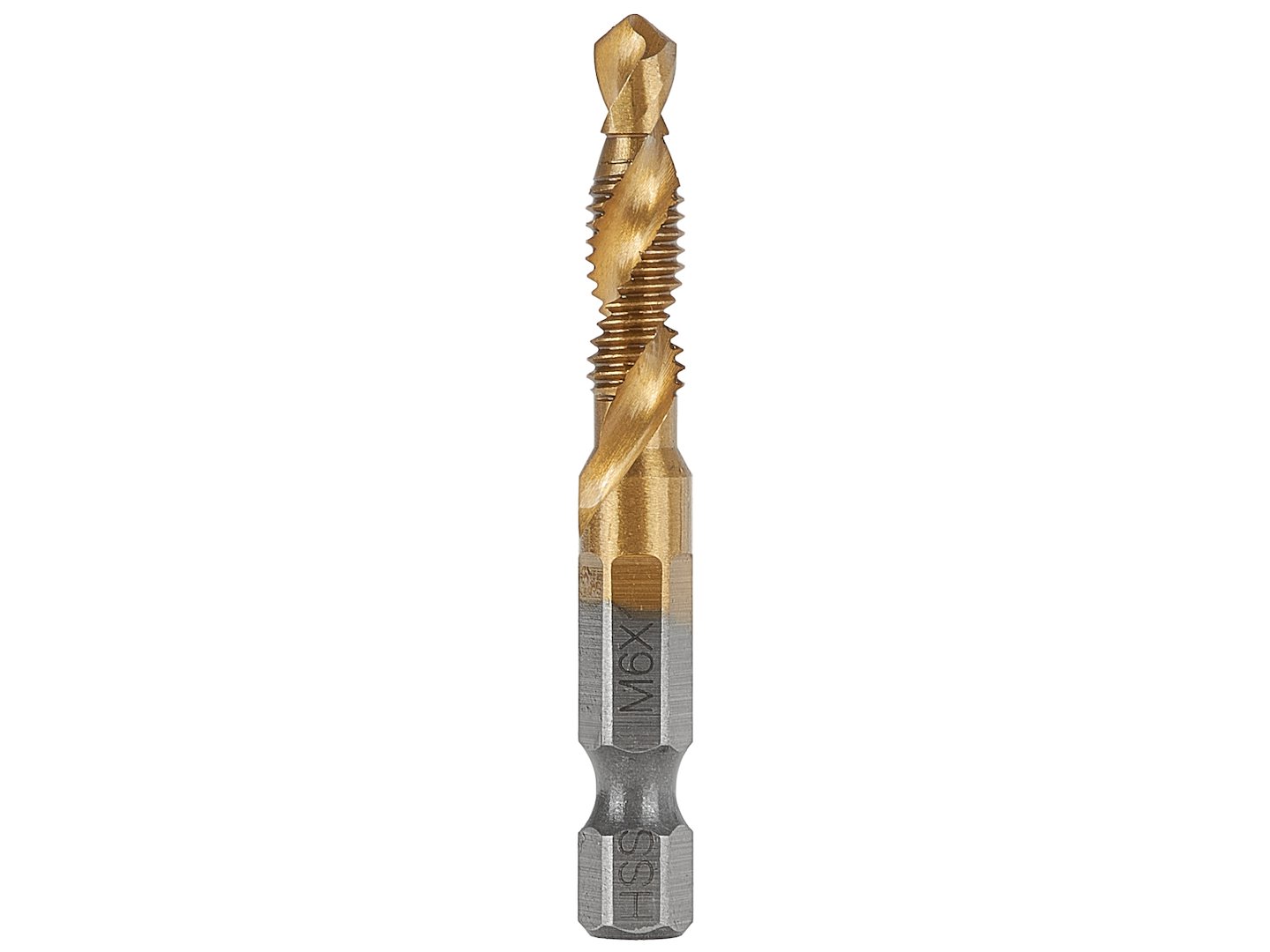 Závitník HSS M6 x 1,0 mm HEX – detail šestihranného těla