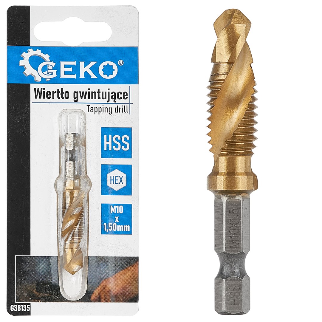 Závitník HSS M10 x 1,50 mm HEX – celkový pohled na nástroj