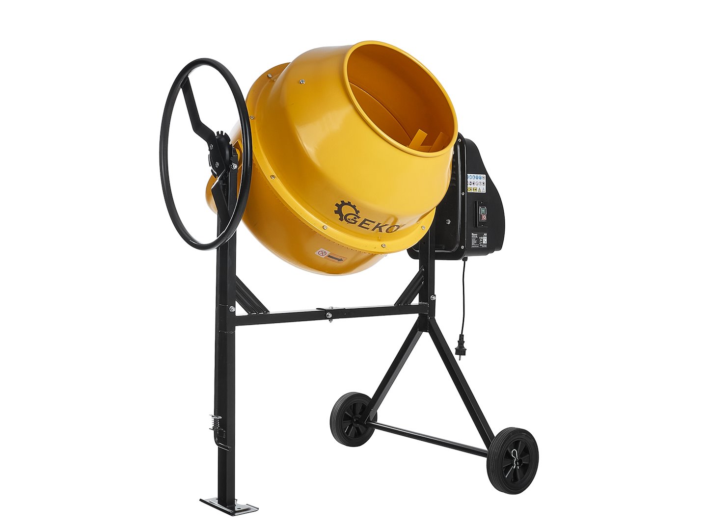Míchačka na beton GEKO 120 l 550 W – naklápěcí mechanismus